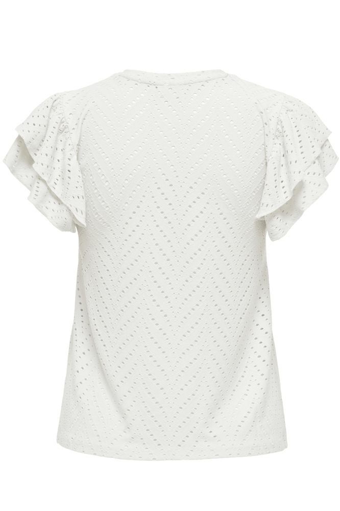 JDYCARLA CATHINKA S/L FRILL TOP JRS 15351452 Cloud Dancer